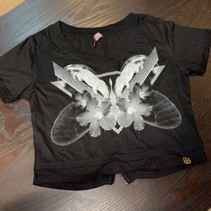 Black Graphic crop T-Shirt